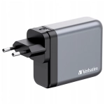 Ładowarka sieciowa Verbatim GNC-140 140 W 3 x USB-C/USB-A Szara - Gray