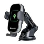 Uchwyt samochodowy z ładowarką bezprzewodową Verbatim 15W FWC-02 49553 Czarno-Srebrny - Black-Silver