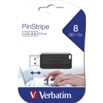 Pendrive Verbatim PinStripe USB 2.0 8 GB Czarny - Black