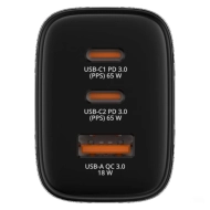 Ładowarka sieciowa Verbatim Essentials GaN 65 W 1xUSB-A/2xUSB-C 32352 Czarna - Black