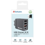 Ładowarka sieciowa Verbatim 49700 30 W 3 x USB-A / 1 x USB-C PD 3.0 CHR-30EU2 Czarna - Black