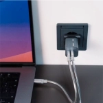 Ładowarka sieciowa Verbatim GaN 35W USB-C/USB-A + Adapter EU/UK/US Szara - Grey
