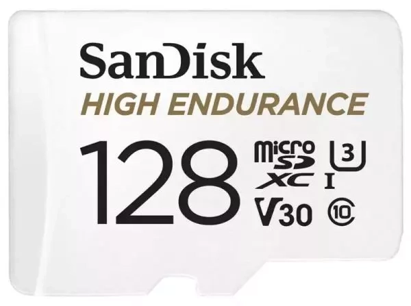 Karta pamięci SanDisk High Endurance microSDXC 128 GB V30 C10 UHS-I (100 MB/s) + adapter SD