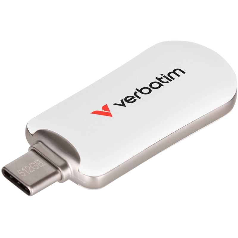 Pendrive Verbatim Plectra USB-C 512 GB Biały - White
