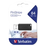 Pendrive Verbatim PinStripe USB 2.0 64 GB Czarny - Black