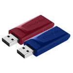 Pendrive Verbatim Slider USB 2.0 32 GB 2 szt. Czerwony i niebieski - Red and blue