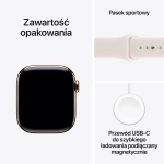 Apple Watch Series 11 (2025) GPS + Cellular 42mm koperta tytanowa Gold + pasek Light Blush Sport Band S/M