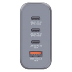 Ładowarka sieciowa Verbatim GaN 200 W USB-C/USB-A + Adapter EU/UK/US Szara - Gray