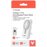 Powerbank Verbatim Charge ’n’ Go 10000 mAh MagSafe TFT 2 x USB-C Srebrny - Silver