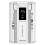 Powerbank Verbatim Charge ’n’ Go 10000 mAh MagSafe TFT 2 x USB-C Srebrny - Silver