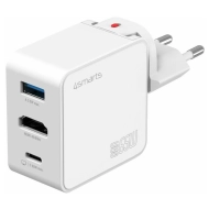 Ładowarka sieciowa 4smarts 65 W 1x USB-C 1x USB-A 1x HDMI Biała - White