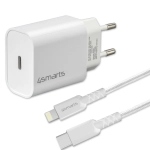 Ładowarka sieciowa 4smarts VoltPlug 20 W 1x USB-C + kabel USB-C do Lightning Biała - White