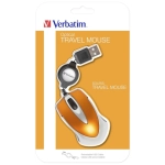 Mysz Verbatim Go Mini Optical Travel Mouse 1000 DPI Pomarańczowa - Orange