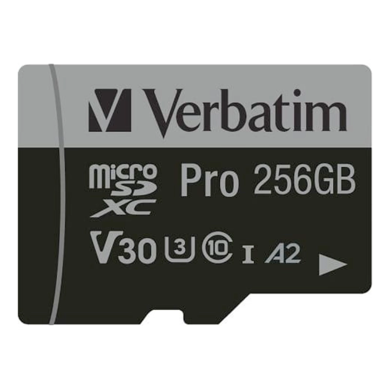 Karta pamięci Verbatim microSD 256 GB + adapterPro U3 Czarna - Black