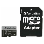 Karta pamięci Verbatim microSD 256 GB + adapterPro U3 Czarna - Black