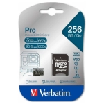 Karta pamięci Verbatim microSD 256 GB + adapterPro U3 Czarna - Black
