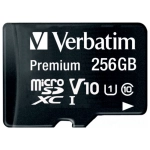 Karta pamięci Verbatim microSDXC 256GB V10 + adapter Czarny - Black