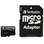 Karta pamięci Verbatim microSD 128GB + adapterPro U3 Czarna - Black