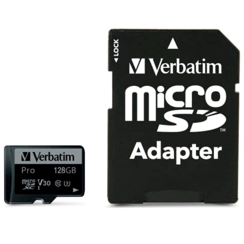 Karta pamięci Verbatim microSD 128GB + adapterPro U3 Czarna - Black