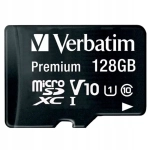 Karta pamięci Verbatim microSDXC 128GB V10 + adapter Czarna - Black
