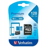 Karta pamięci Verbatim microSDXC 128GB V10 + adapter Czarna - Black