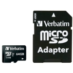 Karta Verbatim microSDXC 64GB V10 + adapter Czarna - Black