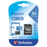 Karta Verbatim microSDXC 64GB V10 + adapter Czarna - Black