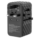 Adapter podróżny Verbatim 2x USB-C 2x USB-A 1x AC Czarny - Black