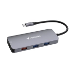Hub wieloportowy Verbatim USB-C Pro 9w1 Szara - Grey