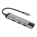 Hub wieloportowy Verbatim USB-C 5w1 Szary - Grey