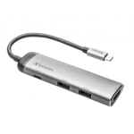 Hub wieloportowy Verbatim USB-C 4w1 Szary - Grey