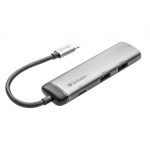 Hub wieloportowy Verbatim USB-C 4w1 Szary - Grey