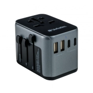 Adapter podróżny Verbatim 3x USB-C 2x USB-A 1x AC Czarny - Black
