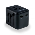 Adapter podróżny Verbatim 1x USB-C 1x USB-A 1x AC Czarny - Black