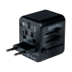 Adapter podróżny Verbatim 1x USB-C 1x USB-A 1x AC Czarny - Black