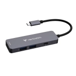 Hub wieloportowy Verbatim USB-C Essentials 4w1 Szary - Grey