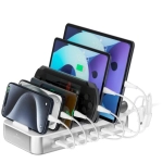 Stacja ładująca 4smarts Team 100 W 5 x USB-C z zestawem 6 kabli Srebrna - Silver