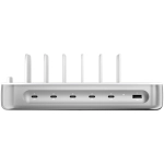 Stacja ładująca 4smarts Team 100 W 5 x USB-C z zestawem 6 kabli Srebrna - Silver