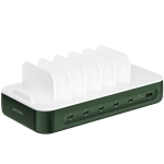 Stacja ładująca 4smarts Team 100 W 1x USB-A 5x USB-C + 6x kabel Zielona - Green