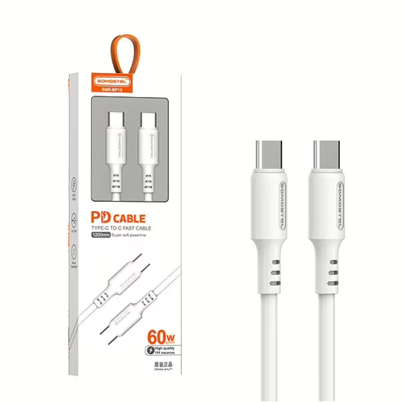 Kabel USB-C Somostel 60 W 120 cm Biały - White