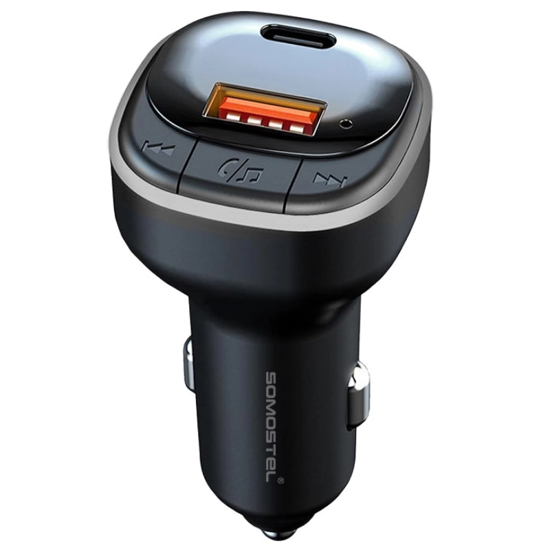 Ładowarka samochodowa Somostel USB-C USB-A Czarna - Black