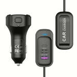 Ładowarka samochodowa Somostel 2x USB-C 3x USB-A Czarna - Black