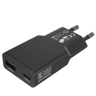 Ładowarka sieciowa 4smarts PDPlug Duos 30 W 1x USB-C 1x USB-A Czarna - Black