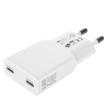 Ładowarka sieciowa 4smarts PDPlug Dual 30 W 2x USB-C Biała - White