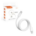 Kabel USB-C Teltech 100 W 100 cm Biały - White
