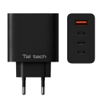 Ładowarka sieciowa Teltech 100 W 3x USB-C 1x USB-A Czarna - Black