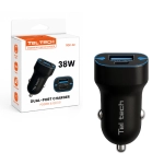 Ładowarka samochodowa Teltech USB-C USB-A Czarna - Black