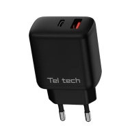 Ładowarka sieciowa Teltech 45 W 1x USB-C 1x USB-A Czarna - Black