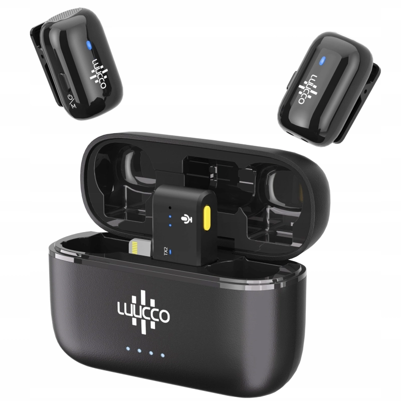 Mikrofon krawatowy Luucco MiniPods K2 Lightning 2 szt. Czarny - Black