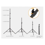 Statyw oświetleniowy K&F Concept KF34.041 200 cm Czarny - Black